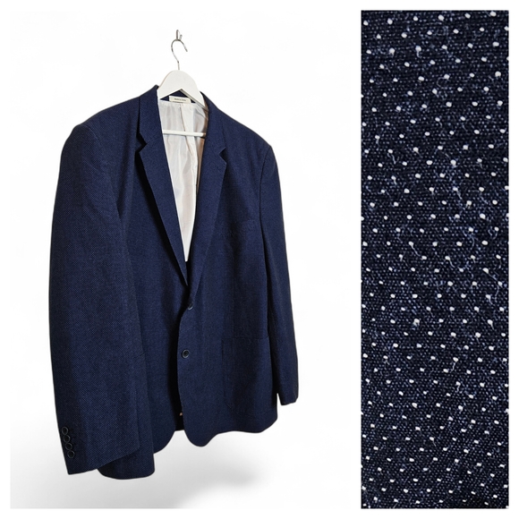 Southern Pines Navy Polka Dot Blazer XXL Men 2 Button Sport Coat Jacket